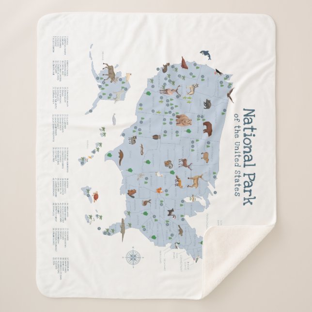 Blue Adventure National Park Map Woodland Kinderzi Sherpadecke (Vorderseite)