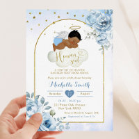 Blue African Little Angel Heaven Sent Baby Dusche