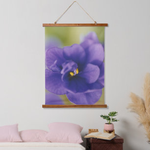 Blue African Violet Saintpaulia Wandteppich Mit Holzrahmen