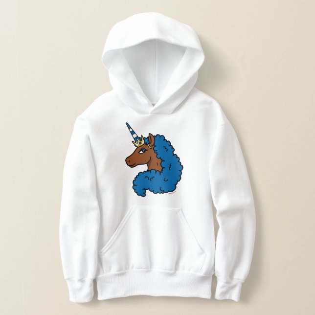 Blue Afro Unicorn Hoodie (Ablage )