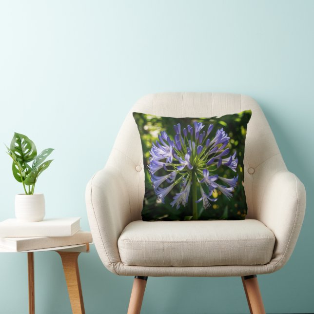 Blue Agapanthus Blume Kissen (Stuhl )
