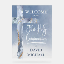 blue agate | First Communion welcome sign Acrylschild