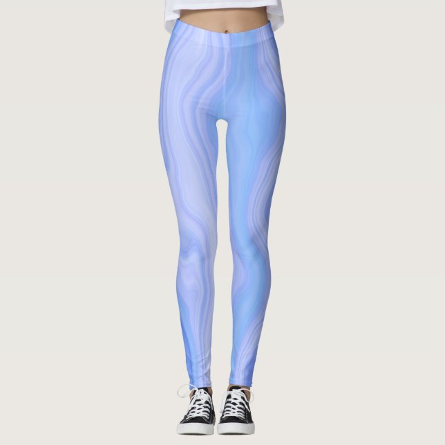 Blue Agate Layers Leggings (Vorderseite)