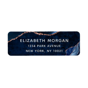 Blue Agate Marble Aquarellfarben Rose Gold Glitzer