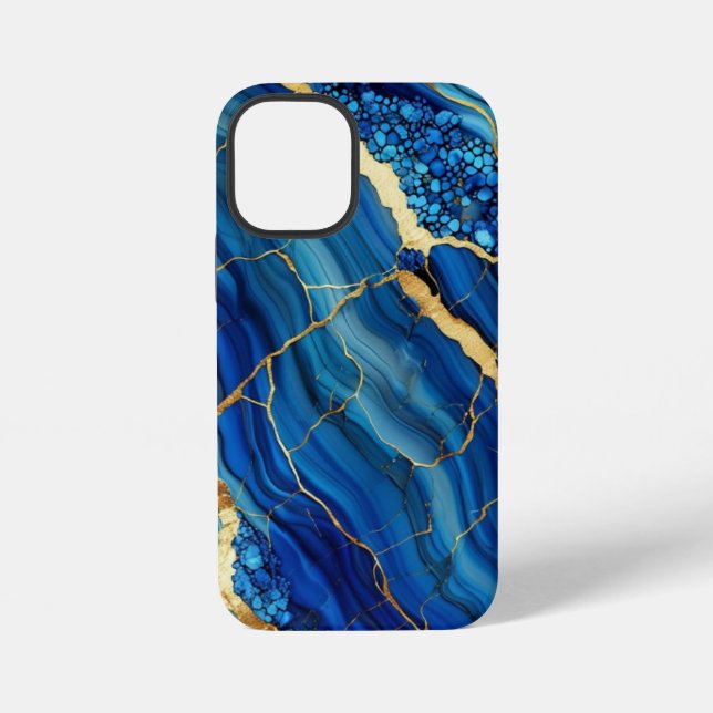 Blue Agate Marble iPhone 12 Tough Case iPhone Hülle (Rückseite)
