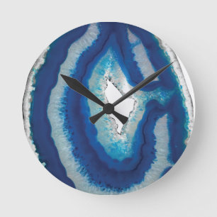 Blue Agate Runde Wanduhr