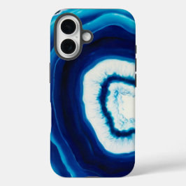 Blue Agate Slice | Abstrakt iPhone 16 Hülle