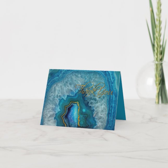 Blue Agate Vielen Dank Note Card Dankeskarte (Vorderseite)