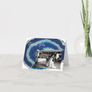 Blue Agate Wedding Vielen Dank Dankeskarte