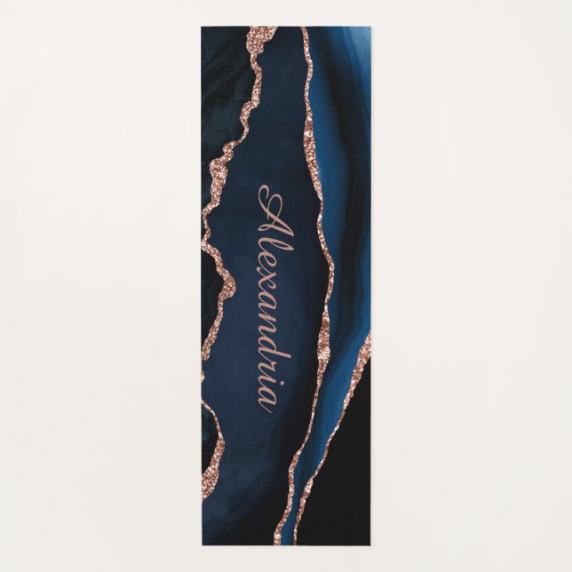 Blue Agatre Individuelle Name Yoga Mat Yogamatte (Vorderseite)