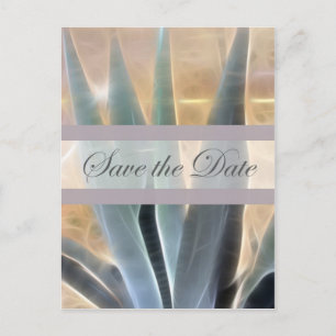 Blue Agave 1 Glühen Save the Date Hochzeit Ankündigungspostkarte