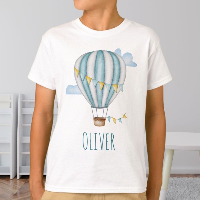 Blue Air Balloon Wassercolor T-Shirt (Von Creator hochgeladen)