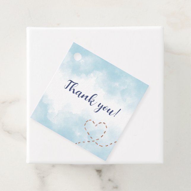 Blue Airplane Bear - Baby Shooter Geschenkanhänger (Beispiel)