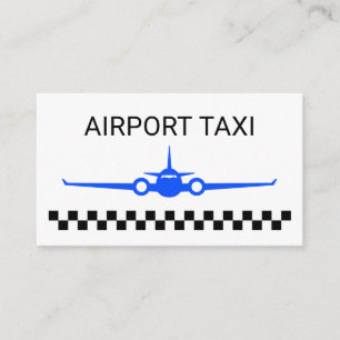 Blue Airplane Flughafen Taxidienst Visitenkarte