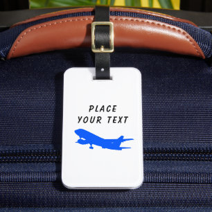 Blue Airplane Gepäckmarke mit Informationen Gepäckanhänger