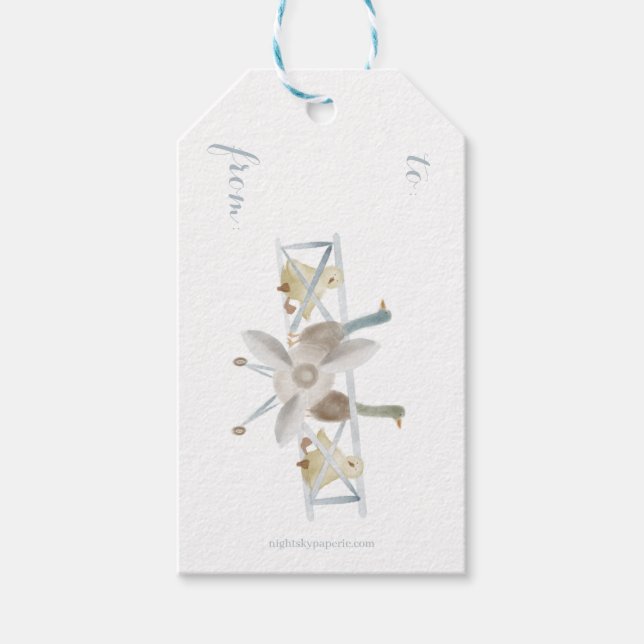 Blue Airplane Gift Tag Geschenkanhänger (Vorderseite)