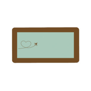 Blue Airplane Heart Wedding Mailadresse Label Adressaufkleber