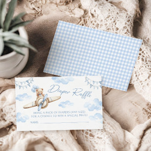 Blue Airplane Teddy Bear Baby Dusche Windelwanne W Begleitkarte