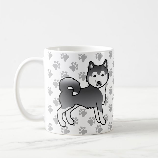 Blue Alaskan Malamute Niedlich Hund & Paws Kaffeetasse (Links)