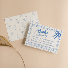 Blue Albern Gingham Ribbon Boy Book Request Begleitkarte
