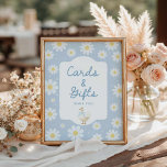 Blue Albern Goose Cards & Gifts Zeichen Poster<br><div class="desc">Set spielerisch mit diesem blauen,  albernen Gänsezchen und dem Schild mit den daisy Karten und Geschenkartikeln - ideal für eine Retro-Babydusche oder ein lustiges Party.</div>