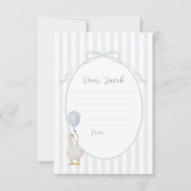 Blue Albern Goose Time Kapselkarte Einladung (Vorderseite)