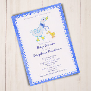 Blue Albern Gose Baby Dusche Einladung