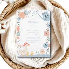 Blue Albern Gose Baby Dusche Einladung