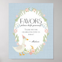 Blue Albern Gose Floral Gingham Favoriten Zeichen