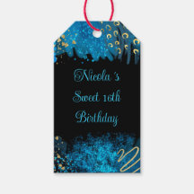 Blue Alcohol Ink Sweet 16 Geburtstagsparty