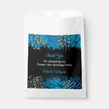 Blue Alcohol Ink Sweet 16 Geburtstagsparty