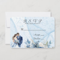 Blue Alcohol Tinte Bridge & Groom Wedding RSVP Car
