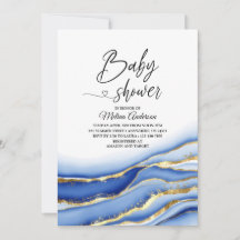 Blue Alcohol Tinte Textur Aquarell Babydusche