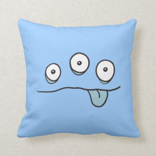 Blue Alien Monster Cushion Kissen