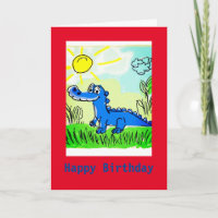 Blue Alligator Kinder, 5" x 7" Faltkarte für den G