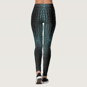 Blue Alligator Leather Leggings