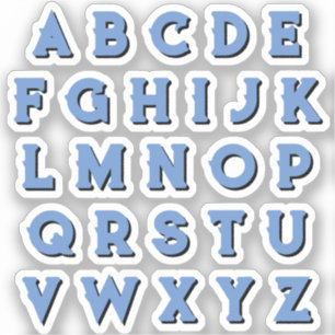 Blue Alphabet Set Ober Case Letters ausschneiden Aufkleber