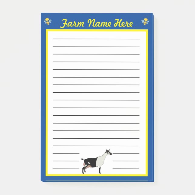 Blue Alpine Dairy Goat & Honey Bee Farm Post-it Klebezettel (Vorderseite)