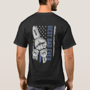 Blue American Flag Bester Vater aller Zeiten T-Shirt