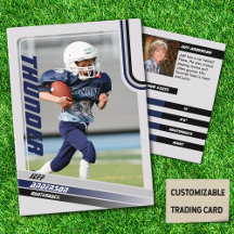 Blue American Football Trading Card for Kids