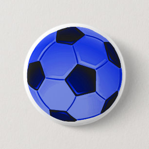 Blue American Soccer oder Association Football Button