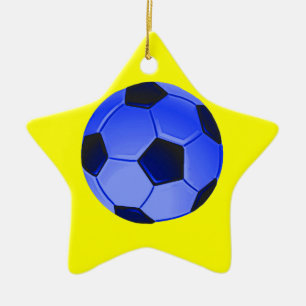 Blue American Soccer oder Association Football Keramikornament