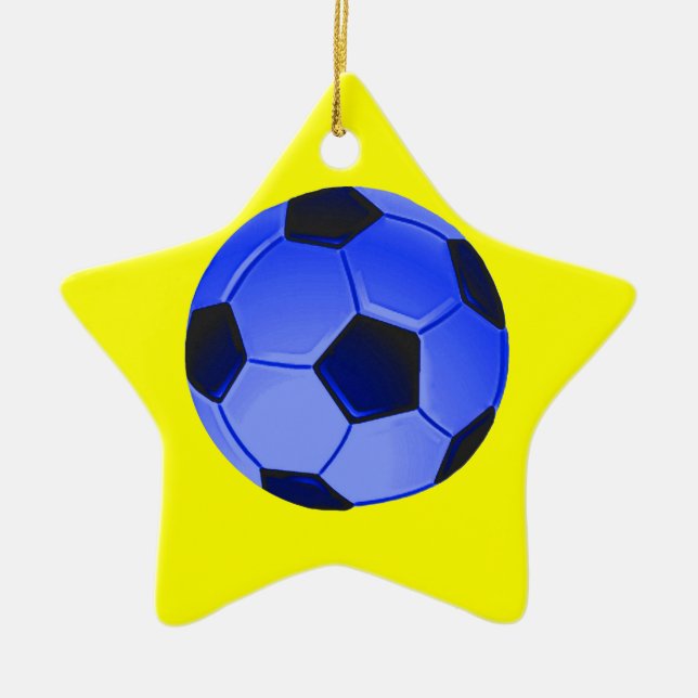 Blue American Soccer oder Association Football Keramikornament (Vorne)