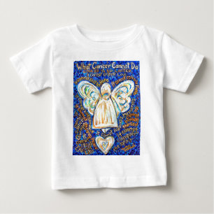 Blue &amp; Gold Cancer Angel - Groß Baby T-shirt