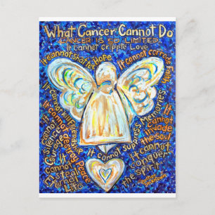 Blue &amp; Gold Cancer Angel - Groß Postkarte