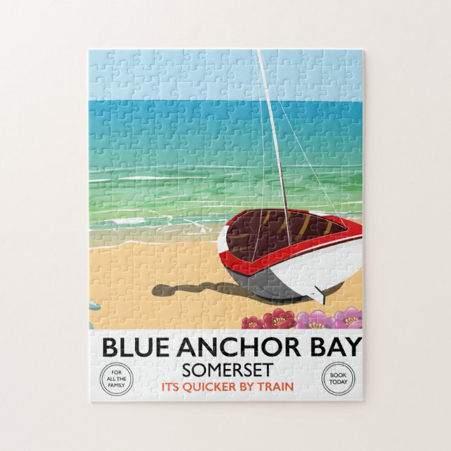 Blue Anchor Bay Somerset Reiseplakat Puzzle (Vertikal)