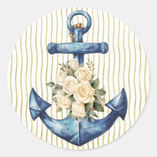Blue Anchor-Geschenkmarke Runder Aufkleber
