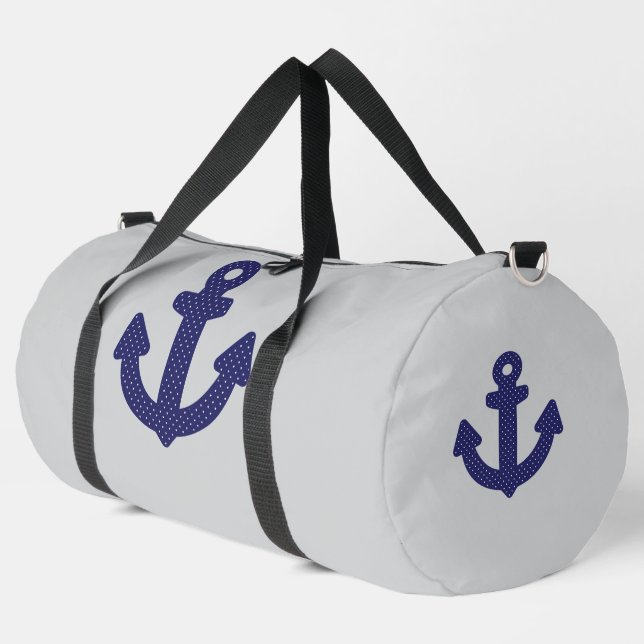 Blue Anchor Lt Gray Athletic Reise Duffle Bag (Linke Ecke)