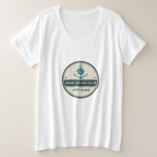 Blue Anchor Nautical Welcome Yacht Segelboot Große Größe T-Shirt