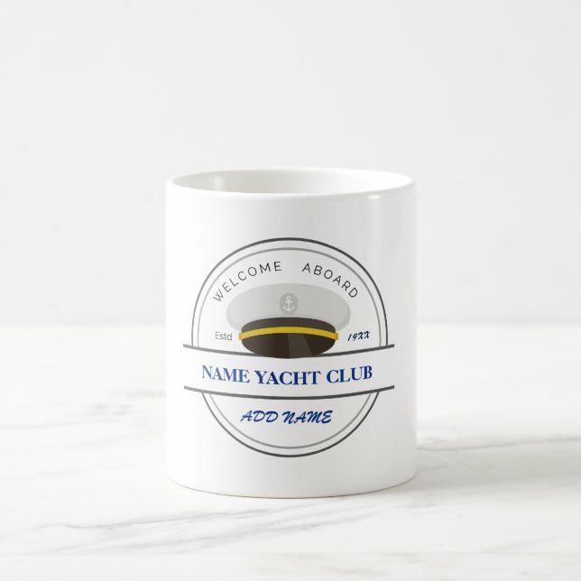 Blue Anchor Nautical Welcome Yacht Segelboot Kaffeetasse (Mittel)